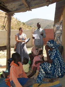 Barthelemy and I interviewing a family