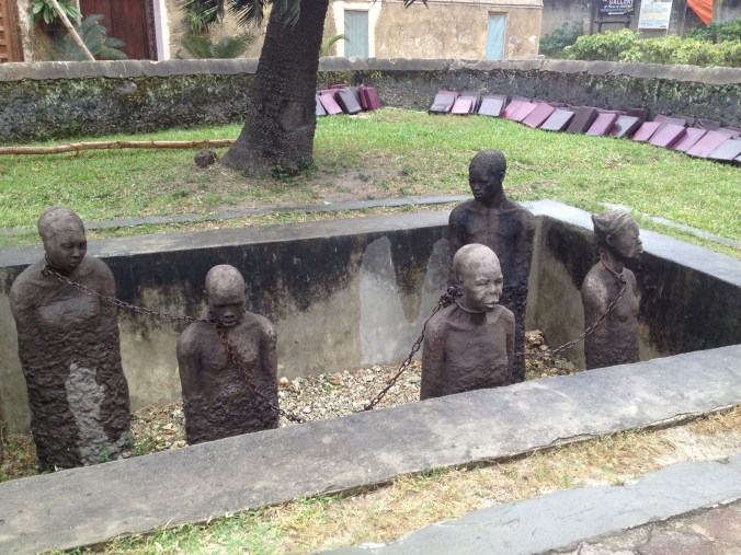 The Slave Memorial at the Anglican Church, which was built on the site of Zanzibar's slave market.