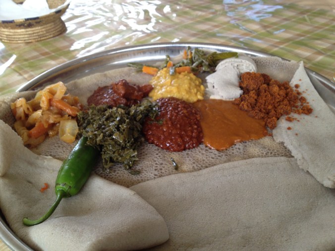 My first meal (besides breakfast) in Addis Ababa.