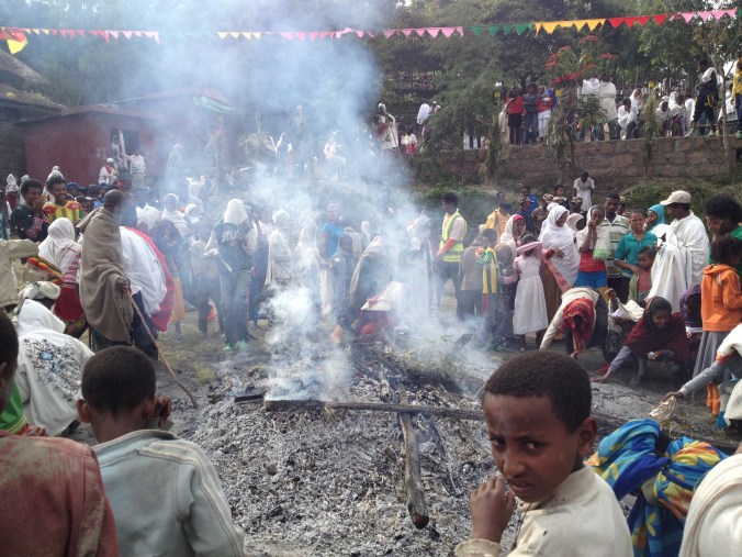 The aftermath of the main bonfire.